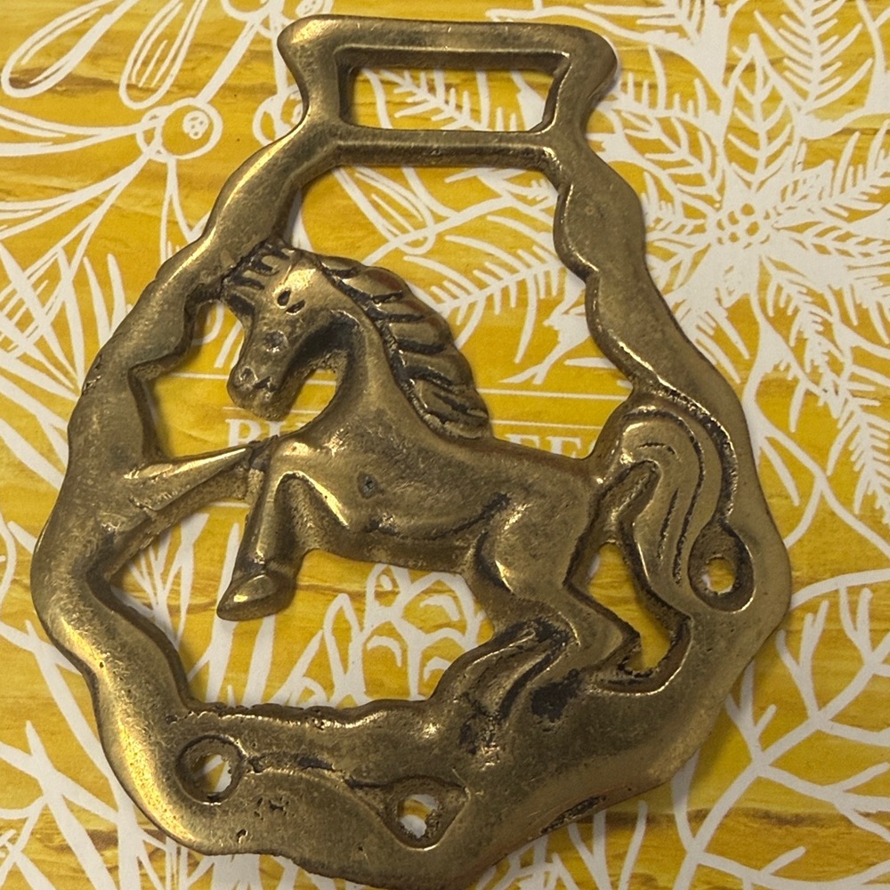 Decorative Brass Horse Wall Hook - Gold Finish